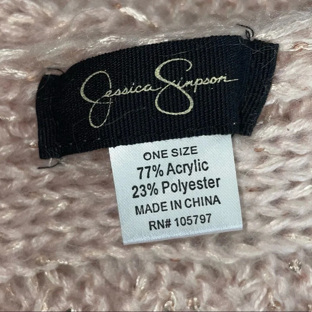 Jessica Simpson Scarf Cable Knit Sequin Sparkle Design